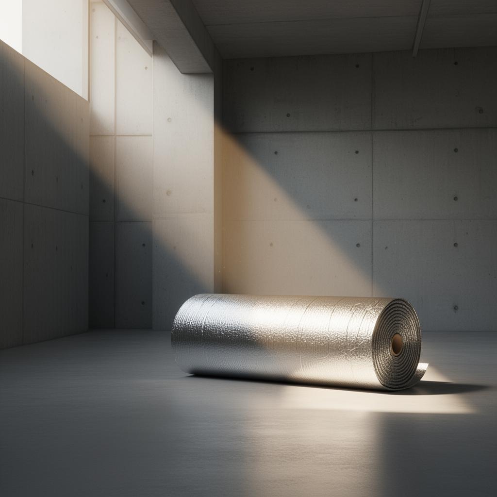 Roll of EnigMat PCM material in a sunlit minimalist interior