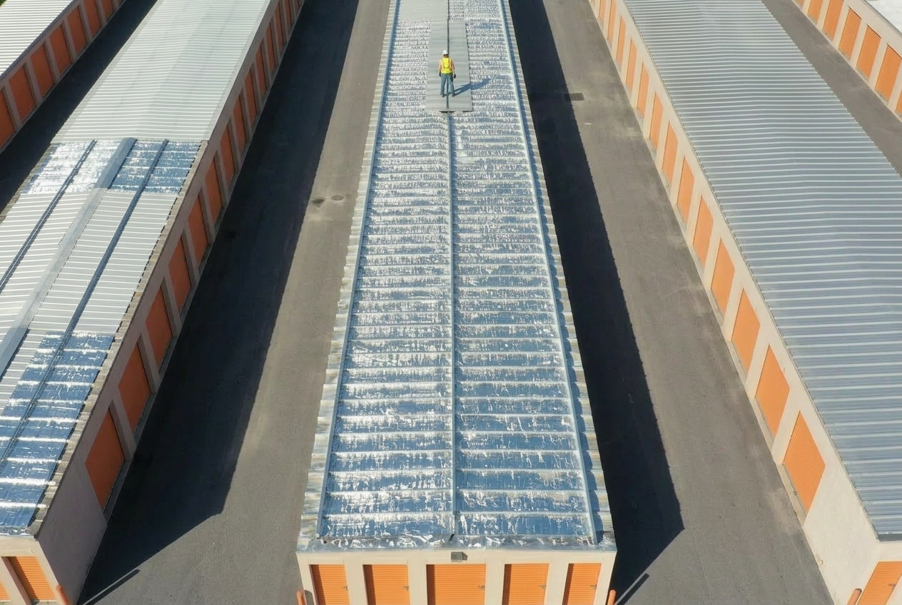 EnigMat PCM thermal blanket roll in a sunlit industrial interior